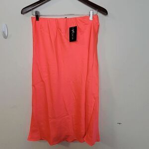 Wuko gals NWT Satin Midi Skirt Pull on Coral Size Medium